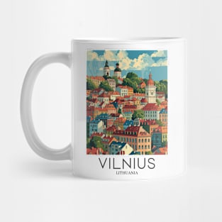 A Pop Art Travel Print of Vilnius - Lithuania Mug